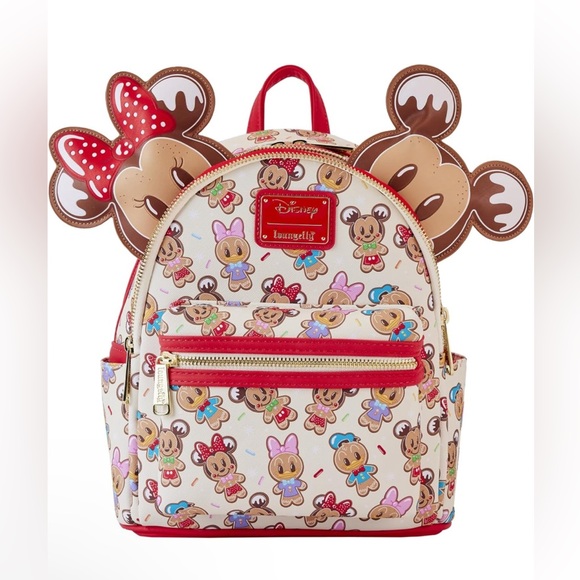 Loungefly Handbags - Loungefly Disney Mickey & Friends Gingerbread Cookie All-Over Print Mini Backpac